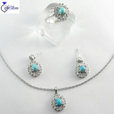 سرویس نقره با نگین فیروزه سرویس نقره با نگین فیروزه