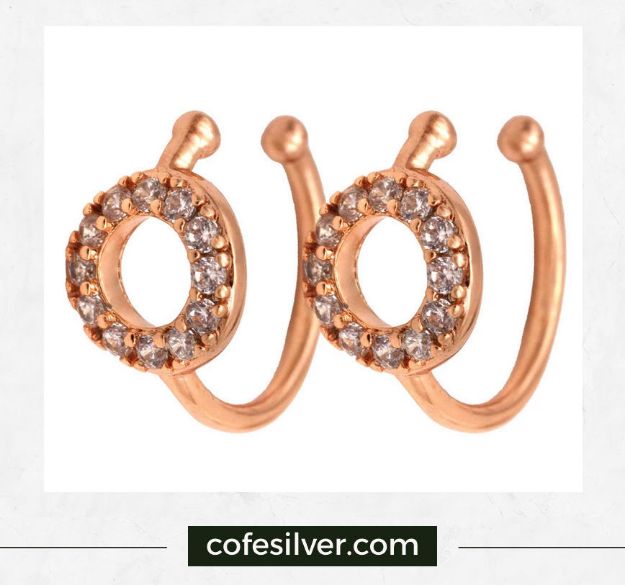 پیرسینگ گوش ژوپینگ مدل  دایره ای نگین دار